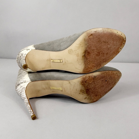 LOUISE ET CIE GREY SUEDE & SNAKE HEELS - Picture 8 of 13